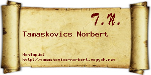 Tamaskovics Norbert névjegykártya