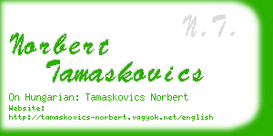 norbert tamaskovics business card